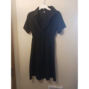 Yi Yun Yuan black vintage silk dress button front large (runs small) perfect